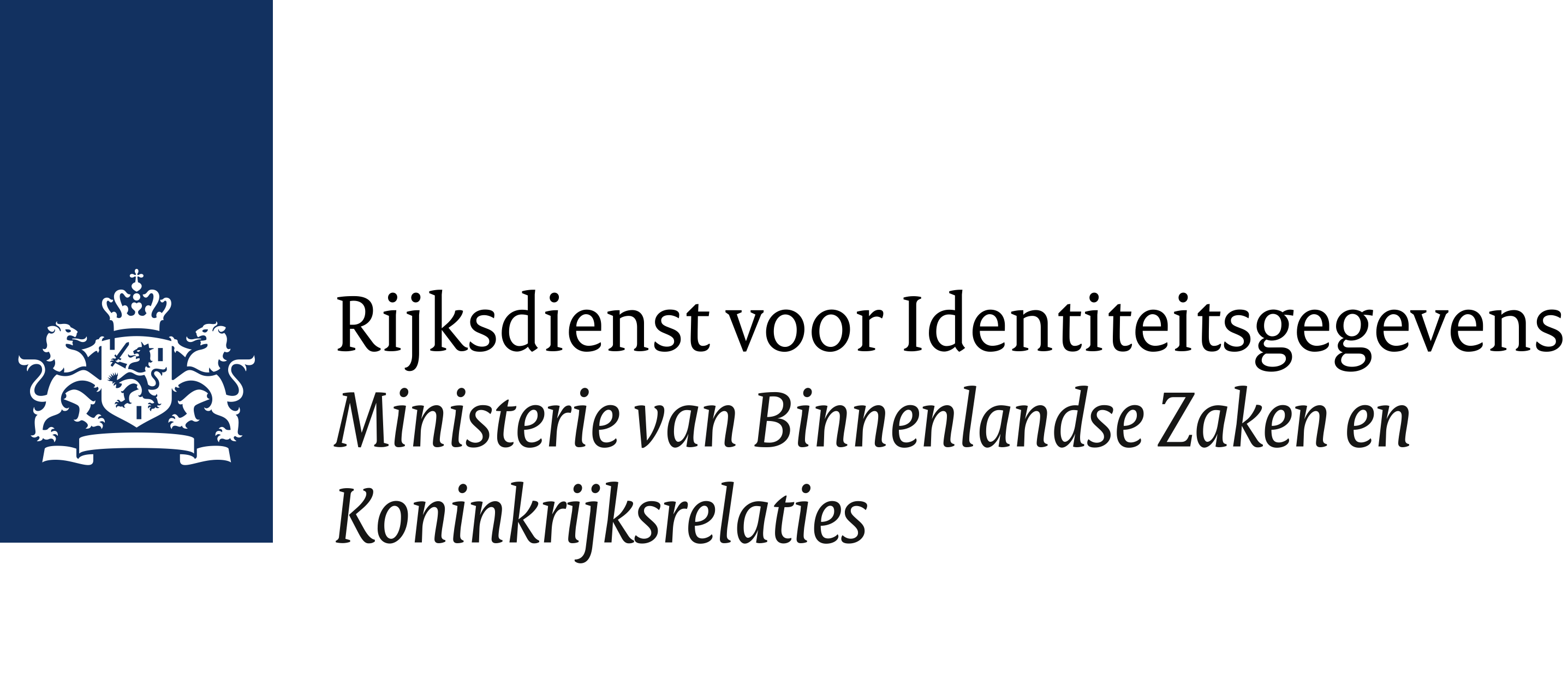 Logo van Rijksdienst voor Identiteitsgegevens onderdeel van het Ministerie van Binnenlandse Zaken en Koningkrijksrelaties